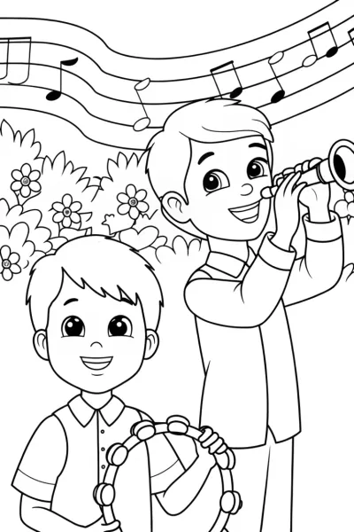JJ’s joyful music garden coloring page