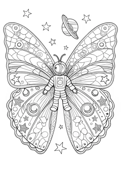 Butterfly astronaut in space