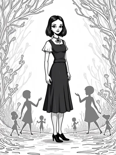 Wednesday Addams in a shadow realm