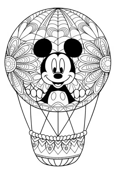 Mickey Mouse floating in a bubble