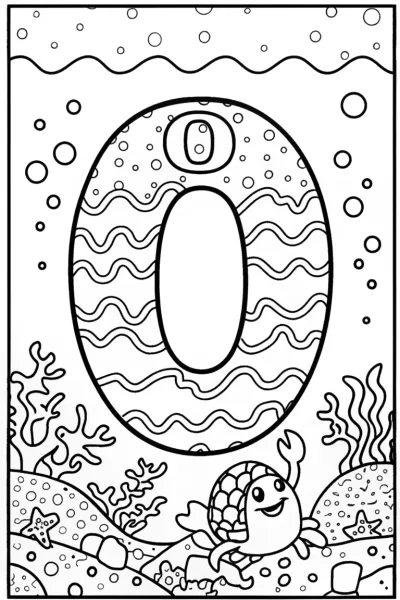 Adventurous Letter ‘O’ in the Ocean Coloring Page