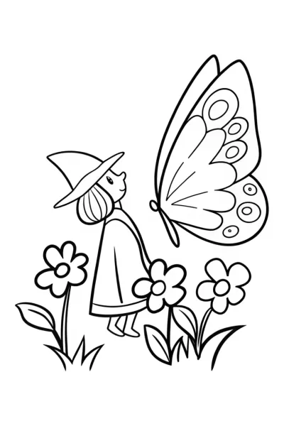 Butterfly alchemist in a garden