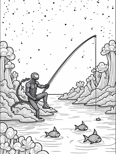 Venom fishing in a cosmic lake