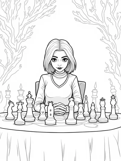 Wednesday Addams chess match