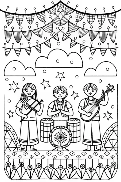Rainbow High Music Festival Coloring Page