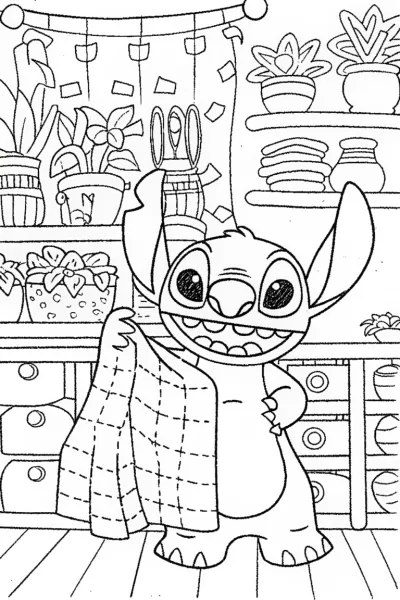 Stitch’s Crafty Adventure Coloring Page
