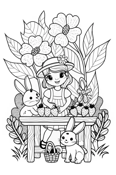 Strawberry Shortcake’s Berry Garden Workshop Coloring Page