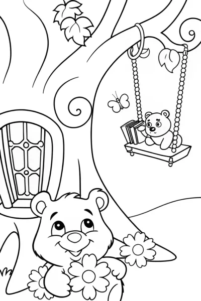 Care Bear Treehouse Adventure Coloring Page