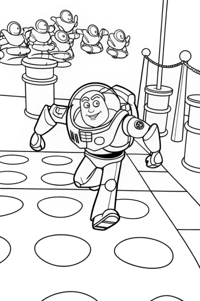 Buzz Lightyear’s Alien Adventure Race Coloring Page