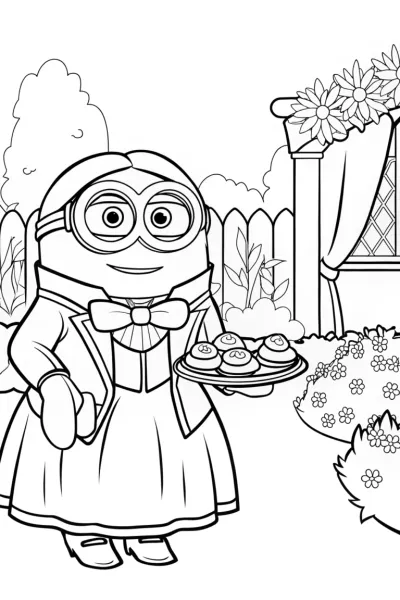 Minion hosting a garden party
