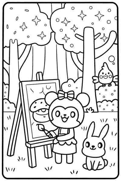 Kuromi’s Enchanted Frame Coloring Page