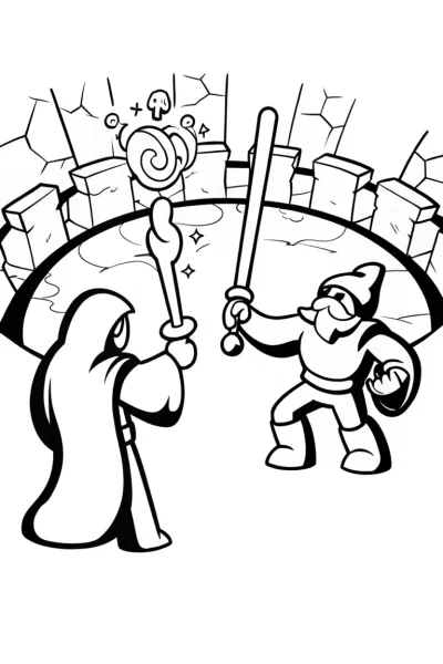 Epic Showdown: Wizard vs. Knight in the Arena