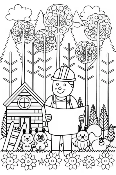 Bowser the Builder Coloring Page