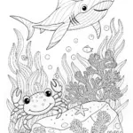 Bruce the Shark’s Underwater Adventure Coloring Page