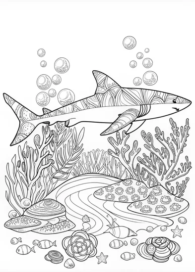 A coloring page of Blacktip Shark