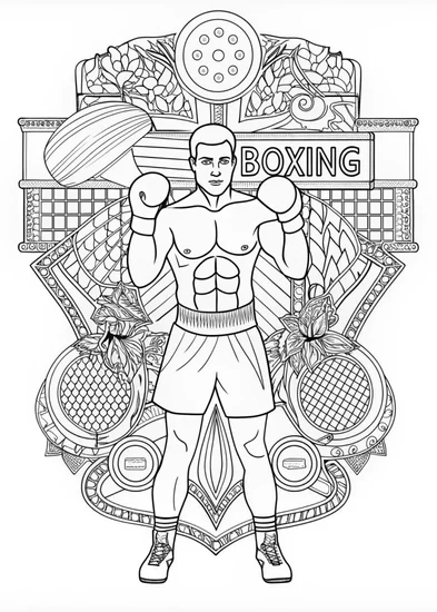 A coloring page of Regal Boxer Dog Coloring Page