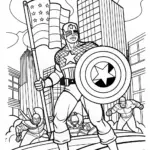 Captain Kitty Hero Coloring Page