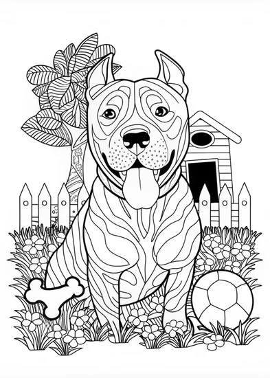 A coloring page of Loyal Canine Companion Coloring Page
