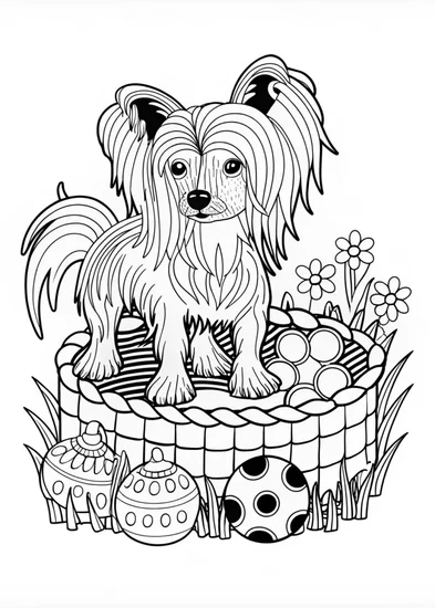 A coloring page of Lovely Long-Haired Dog Coloring Page