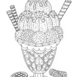 Delicious Ice Cream Sundae Coloring Page