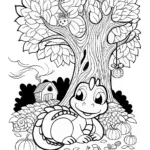Forest Dragon’s Lair Coloring Page