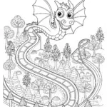 Majestic Dragon Roaring Coloring Page