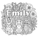Emily’s Animal Friends Coloring Page