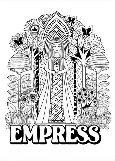 A coloring page of Empress and the Enchanted Forest