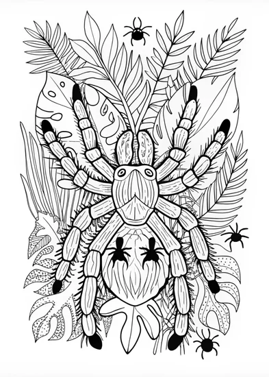 A coloring page of Tarantula in the Wild Coloring Page