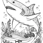 Shark Swimming Through Ocean Waves