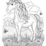 Majestic Horse Portrait Coloring Page