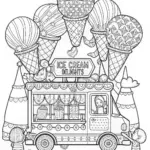 Happy Ice Cream Cone Coloring Fun