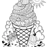 Ice Cream Cone Coloring Page
