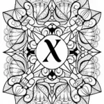 Intricate Letter X Coloring Page