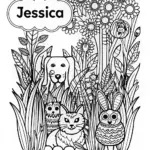 Jessica’s Animal Friends Coloring Page