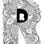 Letter R Doodle Coloring Page