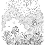 Lina’s Dreamy Night Sky Coloring Page