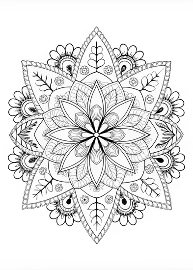 A coloring page of Mandala Blossom Coloring Page