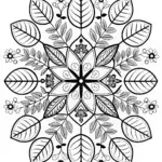 Mandala of Leaves Coloring Page