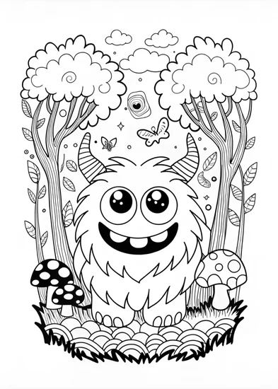 A coloring page of Milo the Friendly Monster Coloring Page