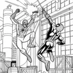 Spider-Man in Action: Warehouse Battle Coloring Page