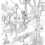Spider-Man Swings Through the City
