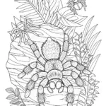 Giant Tarantula in the Mountains Coloring Page