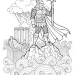 Odin the Allfather: God of Asgard Coloring Page