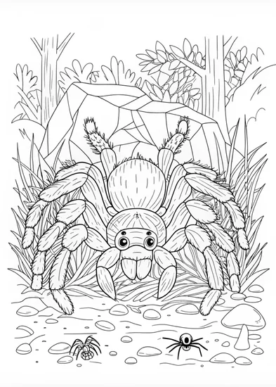 A coloring page of Trapdoor Spider