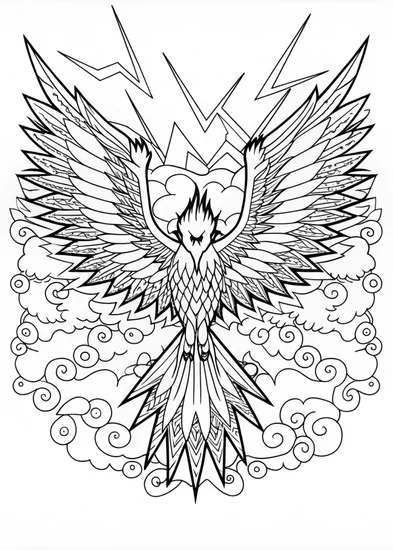 A coloring page of Articuno Soaring Above the Mountains Coloring Page