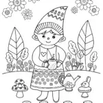 Gnome’s Garden Tea Party with a Friendly Bunny