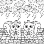 Squirrels Enjoying a Lightning Lunch Adventure!
