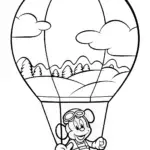 Mickey Mouse Hot Air Balloon Adventure Coloring Page
