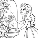 Belle in the magical rose garden
